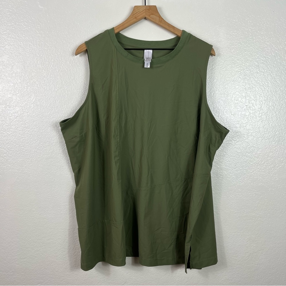 Wynne Layers Green Stretch Nylon Sleeveless Women’s Shirt 2XL